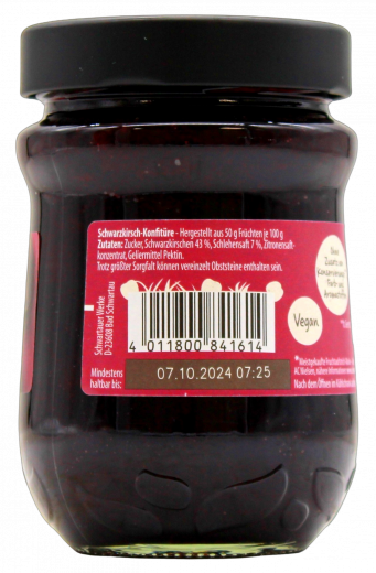 Schwartau Extra Schwarz-Kirsche 4 x 340g Gläser