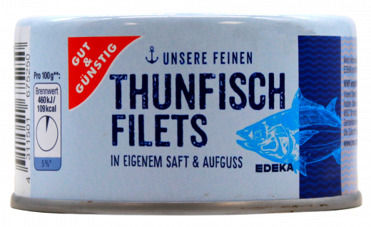 Gut & Günstig Thunfischfilets in eigenen Saft 12 x 150g Dosen