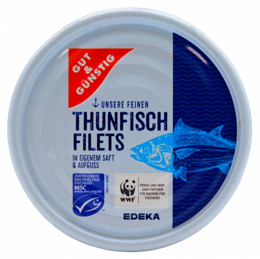 Gut & Günstig Thunfischfilets in eigenen Saft 12 x 150g Dosen