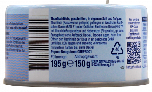 Gut & Günstig Thunfischfilets in eigenen Saft 12 x 150g Dosen