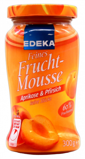 Edeka Feines Frucht-Mousse Aprikose & Pfirsich 5 x 300g Gläser