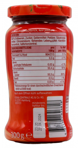 Edeka Feines Frucht-Mousse Erdbeer 5 x 300g Gläser