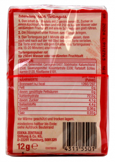Gut & Günstig Tortenguss rot 15 x 72g Packungen