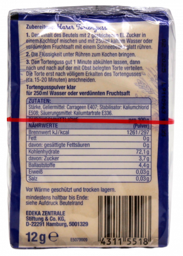 Gut & Günstig Tortenguss klar 15 x 72g Packungen