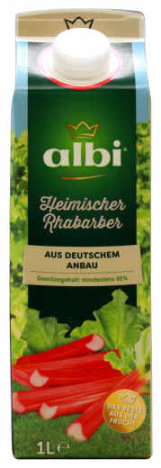 albi Heimischer Rhabarber, 6 x 1000 ml Getränkekartons