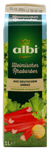 albi Heimischer Rhabarber, 6 x 1000 ml Getränkekartons