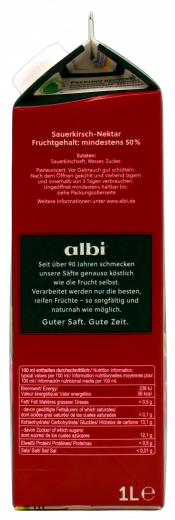 albi Kirsche, 6 x 1000ml Getränkekartons