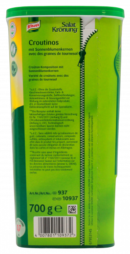 Knorr Salatkrönung Croutinos Sonnenblumenkerne, 1 x 700g Becher