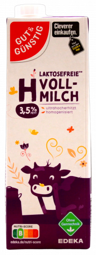 Gut & Günstig H-Milch Laktosefrei 3.5% 6 x 1000ml Packungen