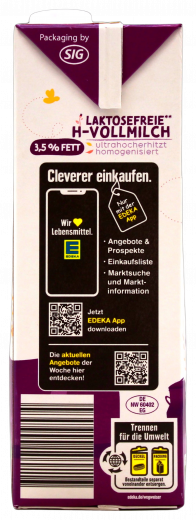 Gut & Günstig H-Milch Laktosefrei 3.5%, 12 x 1000ml Packungen