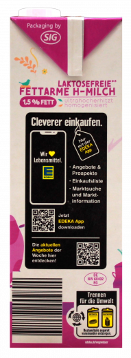 Gut & Günstig H-Milch Laktosefrei 1.5%, 12 x 1000ml Packungen