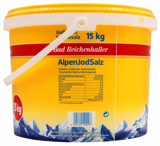 Bad Reichenhaller Alpenjodsalz, 15 kg Eimer