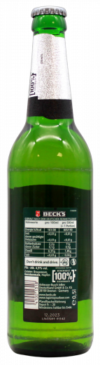 Beck's Pils 4.9% vol., 20 x 500ml Flaschen MEHRWEG