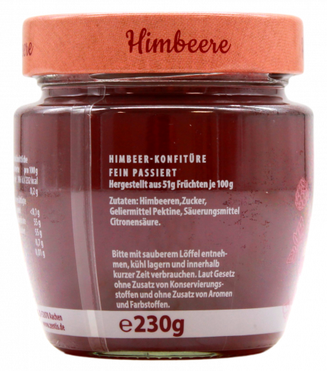 Zentis Frühstückskonfitüre Himbeere Fein Passiert, 5 x 230g Gläser