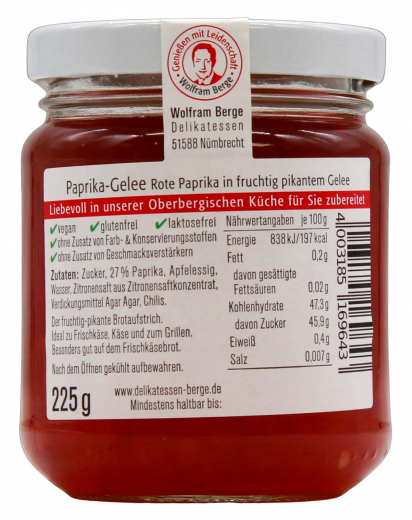 Berge Paprika-Gelee, 3 x 225g Gläser