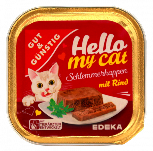 Gut & Günstig Schlemmerhappen mit Rind, 32 x 100g Schalen
