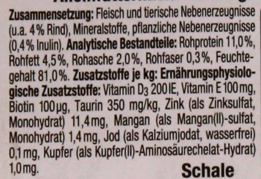 Gut & Günstig Schlemmerhappen mit Rind, 32 x 100g Schalen