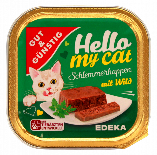 Gut & Günstig Schlemmerhappen mit Wild, 32 x 100g Schalen