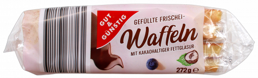 Gut & Günstig Frischeiwaffeln gefüllt 12 x 272g Packungen