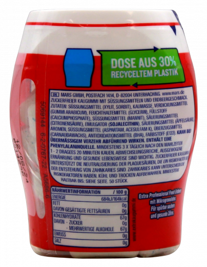 Wrigley's Extra Professional Fresh Erdbeere ohne Zucker 12 x 50er Dosen