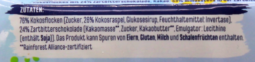Edeka Kokosflocken mit Zartbitterschokolade, 6 x 200g Packungen