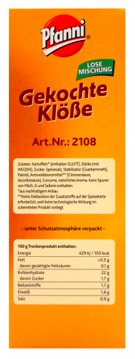 Pfanni gekochte Klösse, 2500g Packung