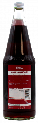 beckers bester schwarzer Johannisbeer-Nektar 6 x 1000ml Flaschen MEHRWEG