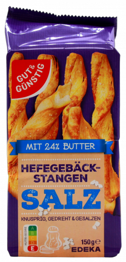 Gut & Günstig Gebäckstangen Salz 12 x 150g Packungen