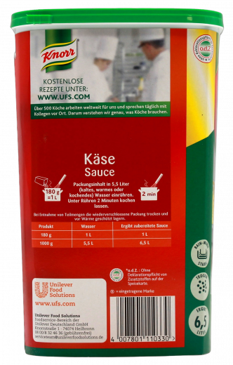 Knorr Käse Sauce Trockenmischung, 1000g Becher