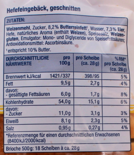 Gut & Günstig Brioche geschnitten, 7 x 500g Packungen
