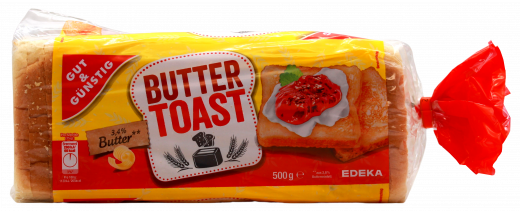 Gut & Günstig Buttertoast, 5 x 500g Packungen