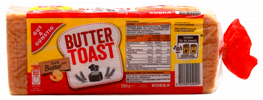 Gut & Günstig Buttertoast, 5 x 500g Packungen