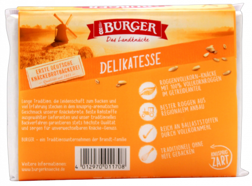 Burger Delikatesse Knäckebrot, 6 x 250g Packungen