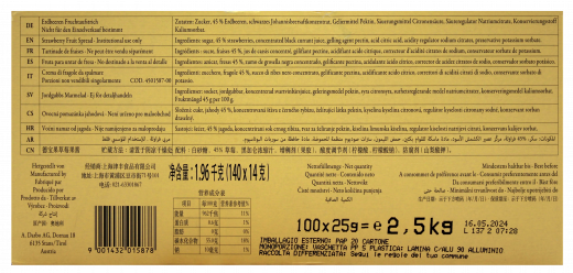 Darbo Erdbeer Fruchtaufstrich, 100 x 25g Päckchen