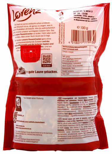Lorenz Saltletts Pausen Cracker, 8 x 100g Tüten