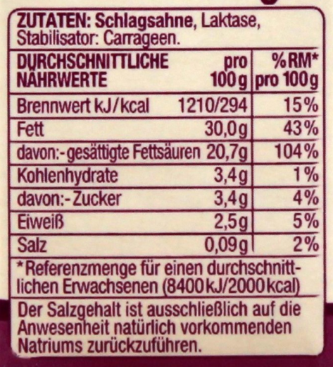 Gut & Günstig H-Sahne laktosefrei 30%, 9 x 200g Packungen
