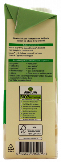 Alnatura Bio Reis-Drink, 8 x 1000 ml Packungen