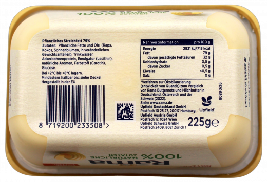 Rama Butternote Palmölfrei 5 x 225g Becher