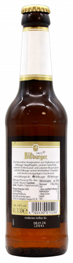 Bitburger Pils 4.8% vol., 24 x 330ml Flaschen MEHRWEG