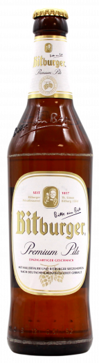Bitburger Pils 4.8% vol., 20 x 500ml Flaschen MEHRWEG
