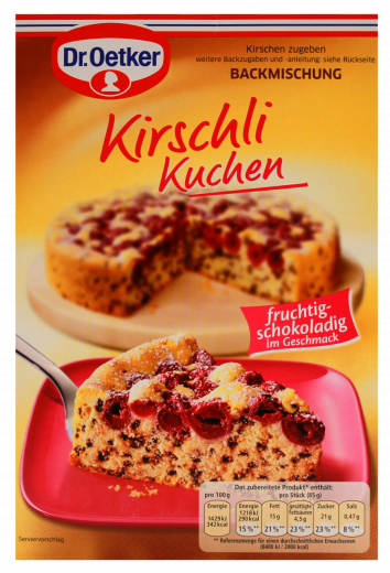 Dr. Oetker Kirschli Kuchen Backmischung 4 x 435g Packungen