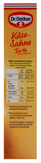 Dr. Oetker Käse-Sahne-Torte Backmischung, 4 x 385g Packungen