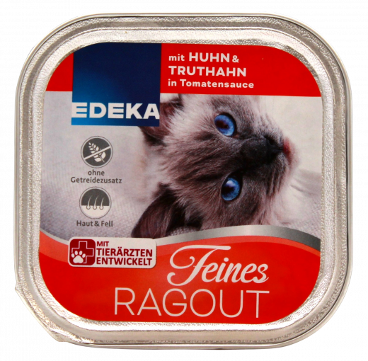 Edeka Feines Ragout mit Huhn & Truthahn in Tomatensauce 16 x 100g Becher