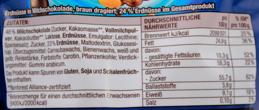 Gut & Günstig Erdnüsse in Milchschokolade, 24 x 250g Packungen