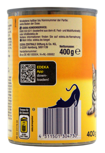 Herzstücke Feine Mahlzeit Pastete mit Huhn & Leber Katzenfutter, 12 x 400g Dosen