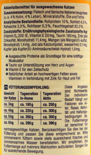 Herzstücke Feine Mahlzeit Pastete mit Huhn & Leber Katzenfutter, 12 x 400g Dosen