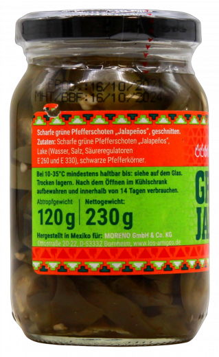 Los Amigos Jalapenos geschnitten 6 x 120g Gläser