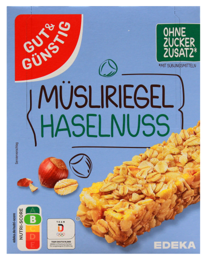 Gut & Günstig Müsliriegel Haselnuss 9 x 200g Packungen
