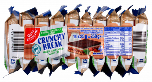 Gut & Günstig Milch-Haselnuss-Schnitte 12 x 250g Packungen