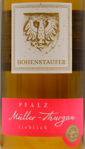 Hohenstaufer Pfalz Müller-Thurgau Weißwein lieblich QbA 10.5% vol., 6 x 1000ml Flasche